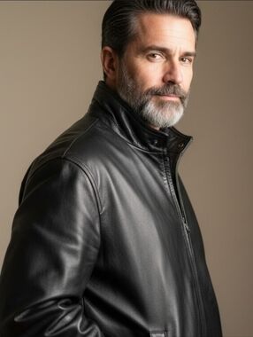 Vintage Members Only Black XL Leather Bomber Jacket.